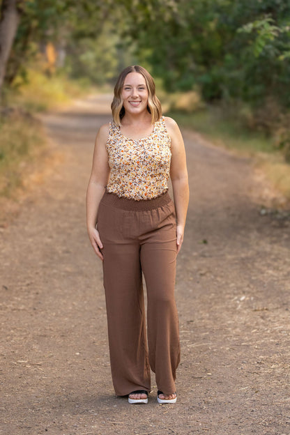 Michelle Mae Presley Palazzo Pants - Coffee | Women's Wide-Leg Pants