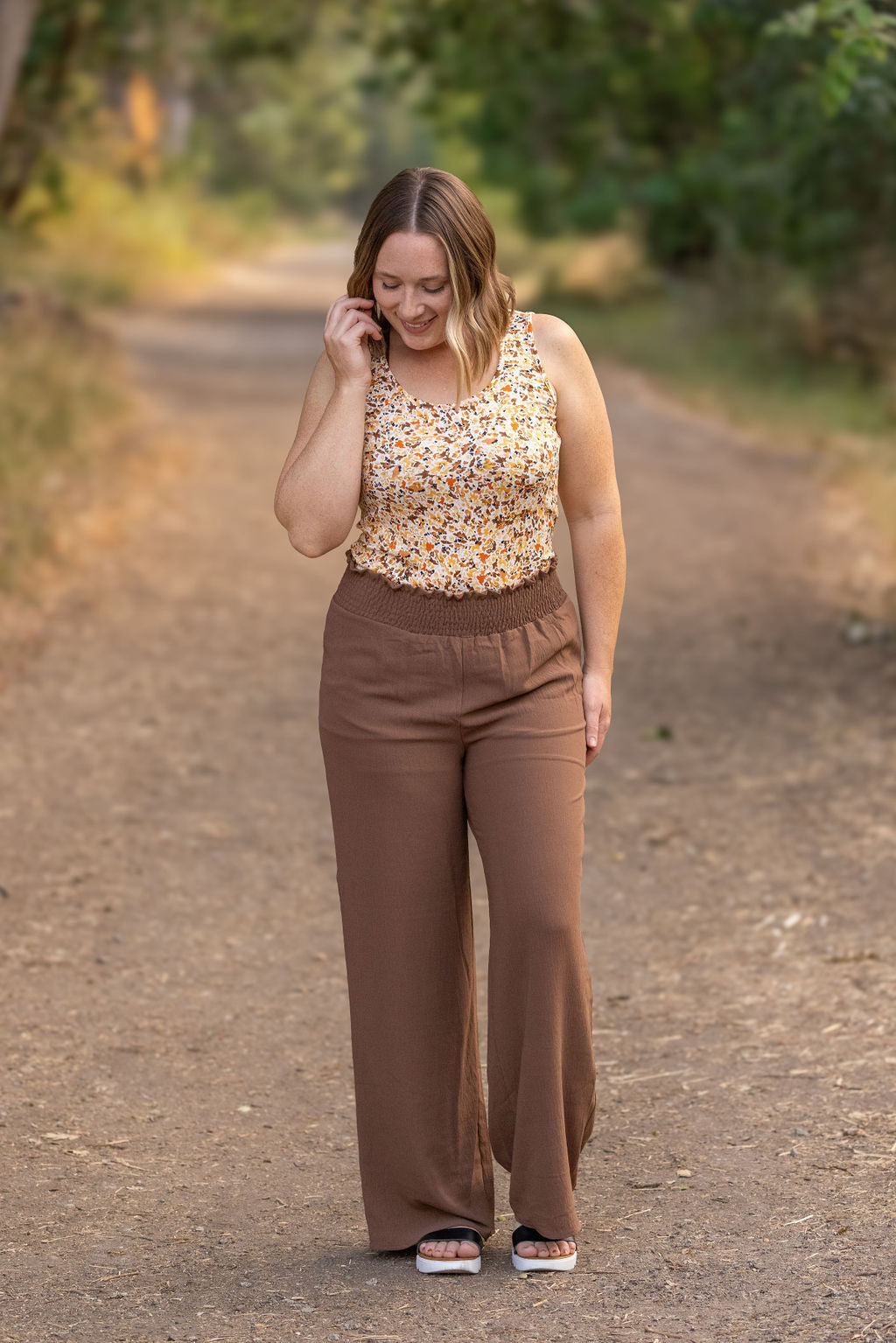 Michelle Mae Presley Palazzo Pants - Coffee | Women's Wide-Leg Pants