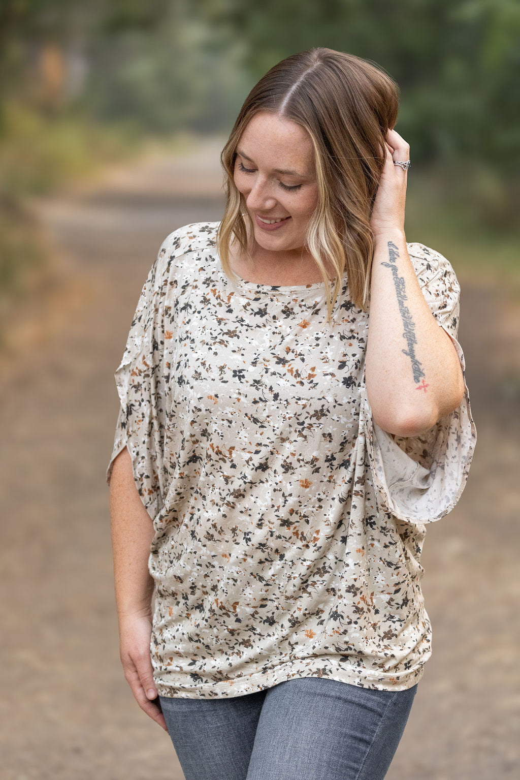 Michelle Mae Darcy Dolman - Tan Micro Floral