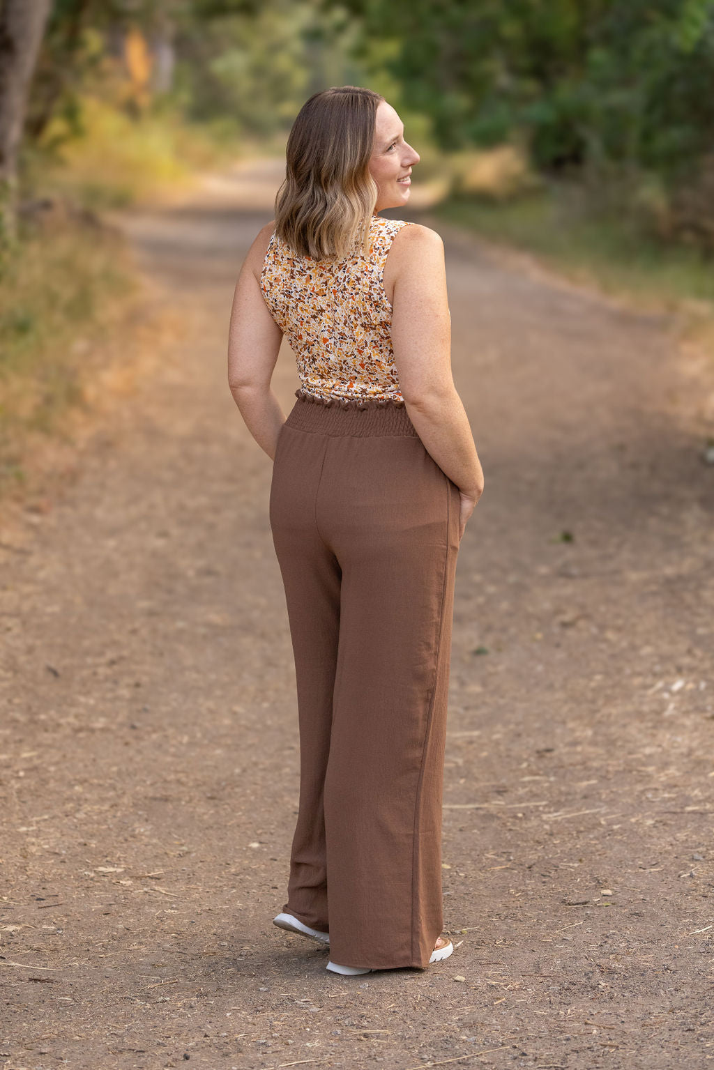 Michelle Mae Presley Palazzo Pants - Coffee | Women's Wide-Leg Pants