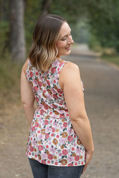 Michelle Mae Renee Ruffle Tank - Fall Boho Floral