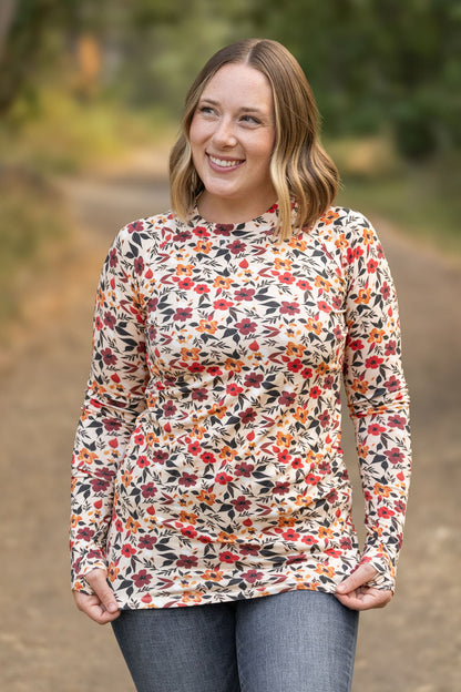 Michelle Mae Blair Long Sleeve Top - Red Floral