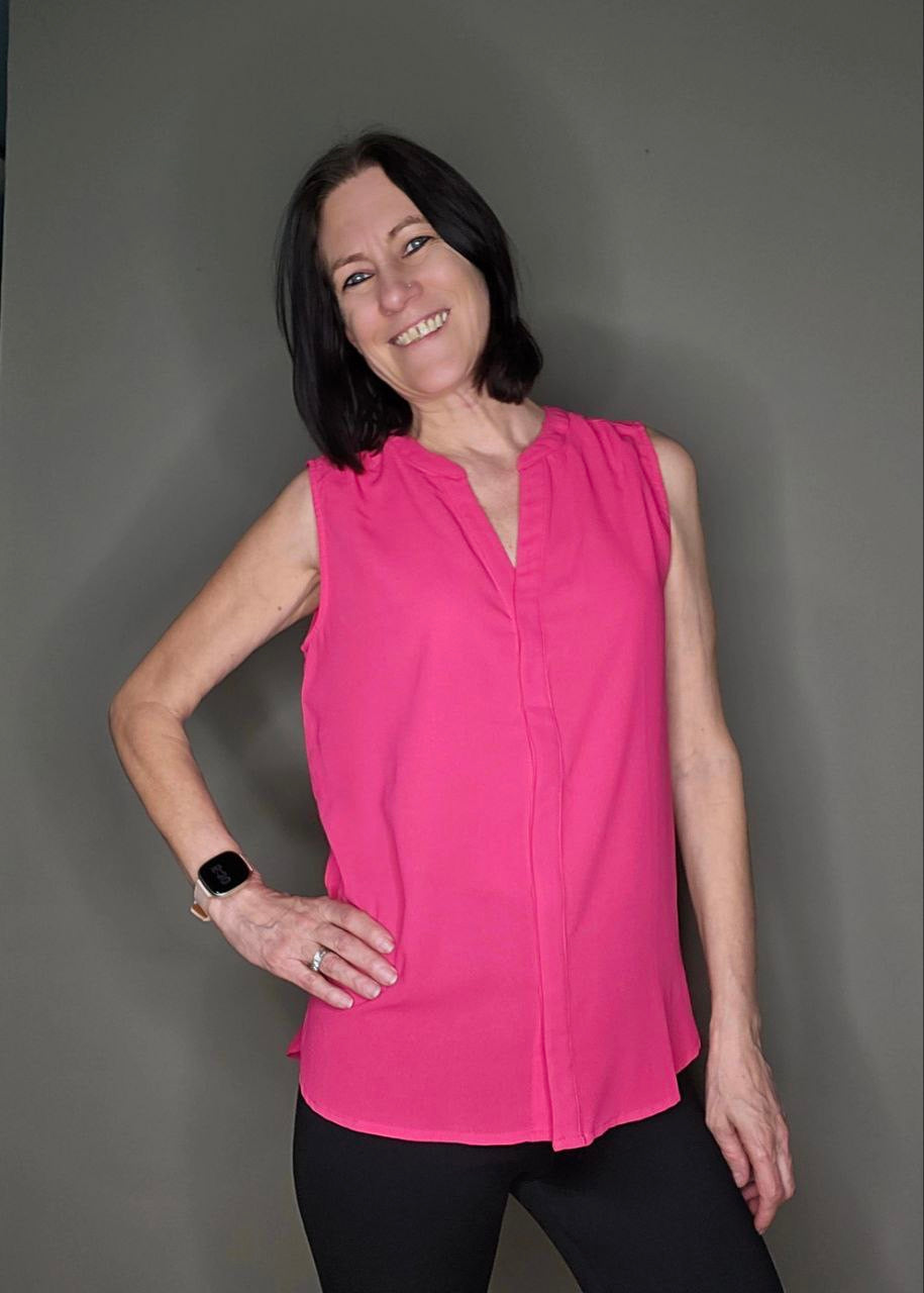 Love Me Now Sleeveless Blouse in Hot Pink