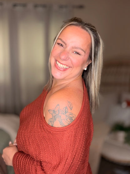 Slouchy Gal Off Shoulder Textured Top