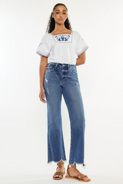 World of Gold High Rise Slim Wide Leg Jeans