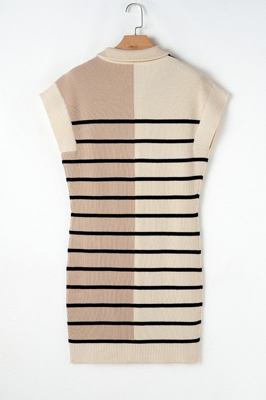 Bold Stripes Zip Sweater Dress