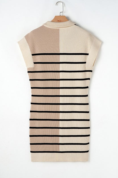 Bold Stripes Zip Sweater Dress