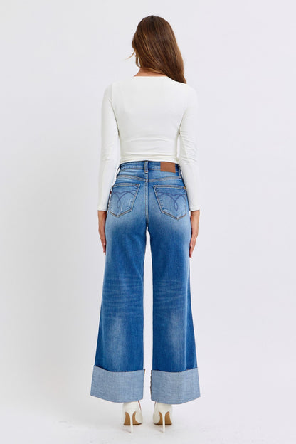 Rebel Chic High-Waist Wide-Leg Jeans