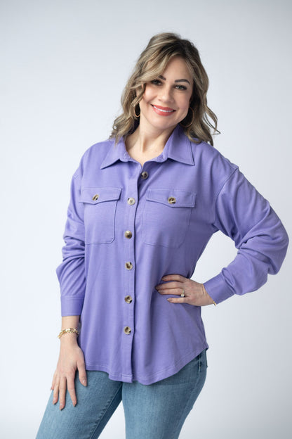 Michelle Mae Brenna Button Down Top - Purple