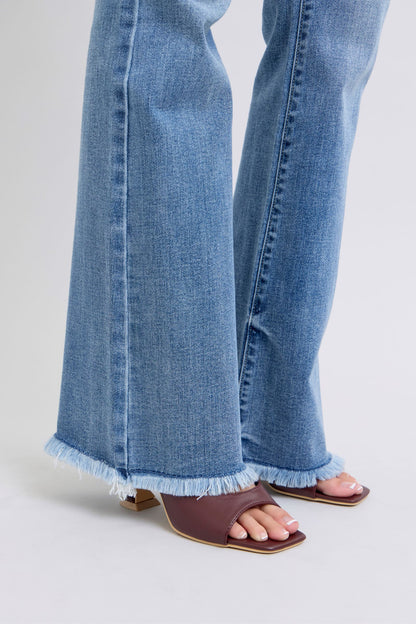 Flare & Fringe Raw Hem Bootcut Jeans