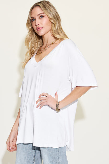 Feeling Myself V-Neck Drop Shoulder T-Shirt