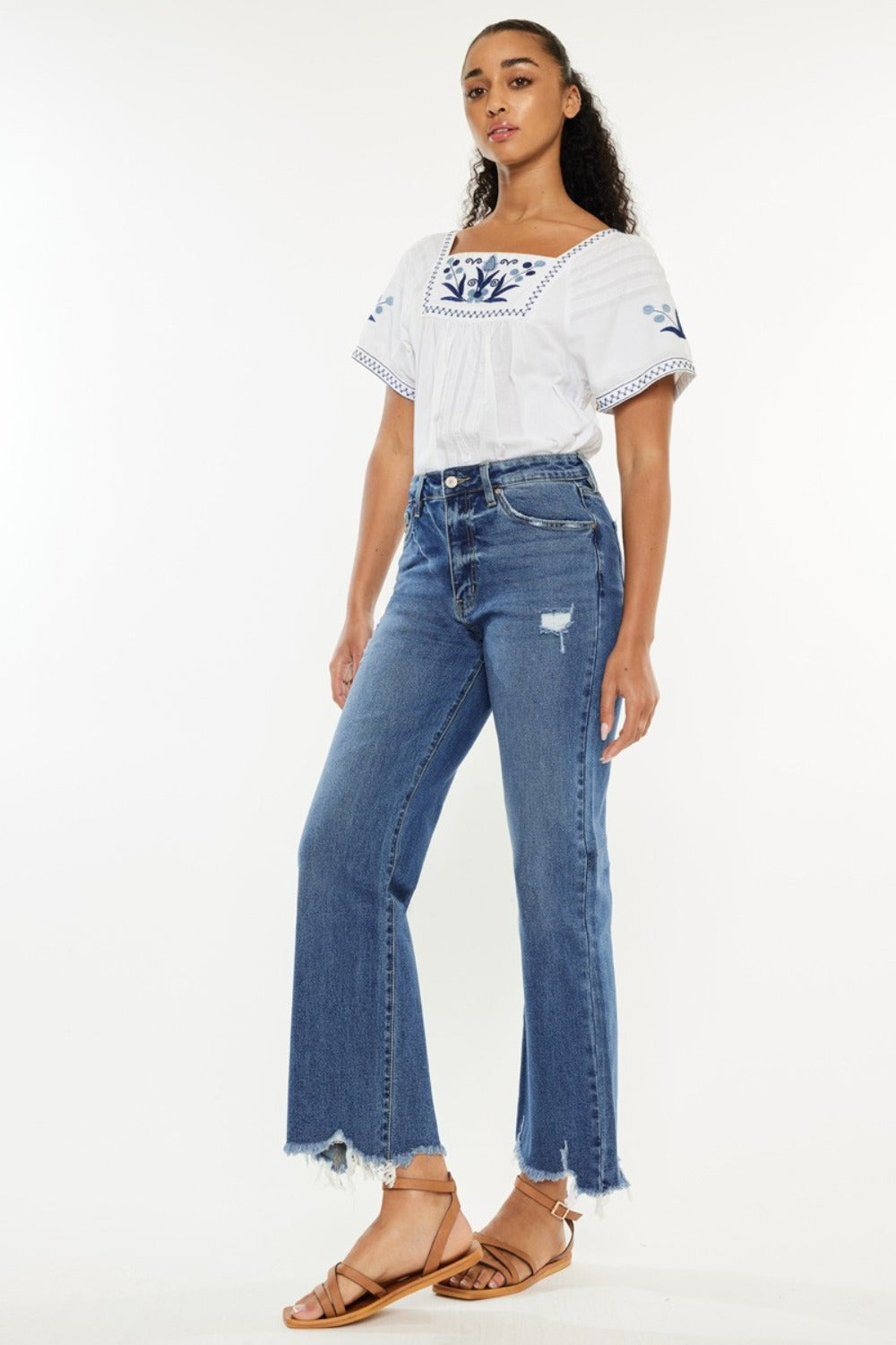 World of Gold High Rise Slim Wide Leg Jeans