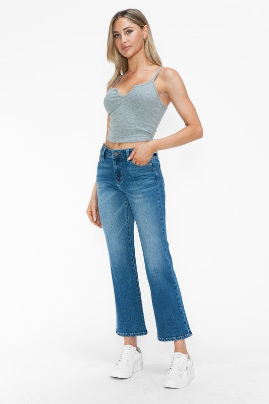 Purrfectly Polished Mid Rise Ankle Jeans