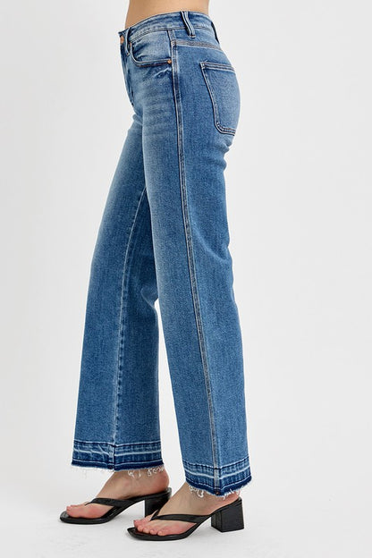 Edge & Elegance Raw Hem Bootcut Jeans