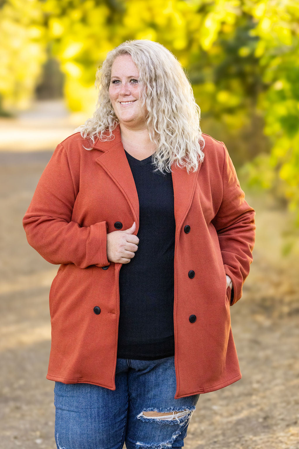 Michelle Mae Scarlett Sweater Jacket - Pumpkin