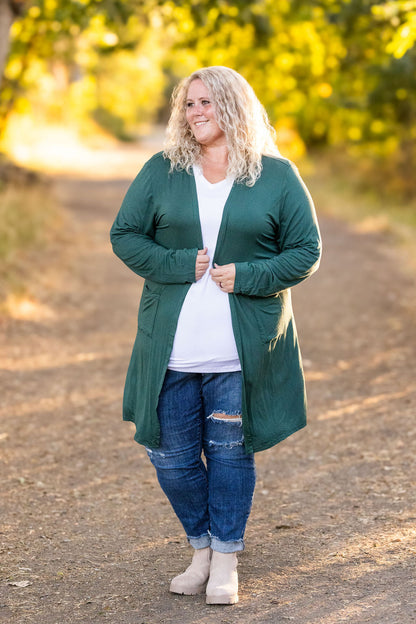 Michelle Mae Classic Cardigan - Evergreen