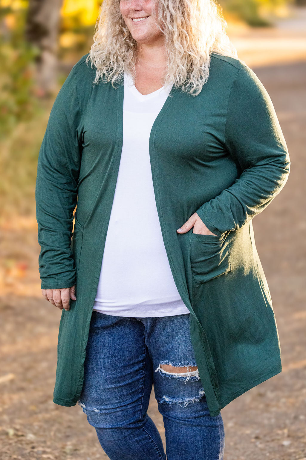 Michelle Mae Classic Cardigan - Evergreen