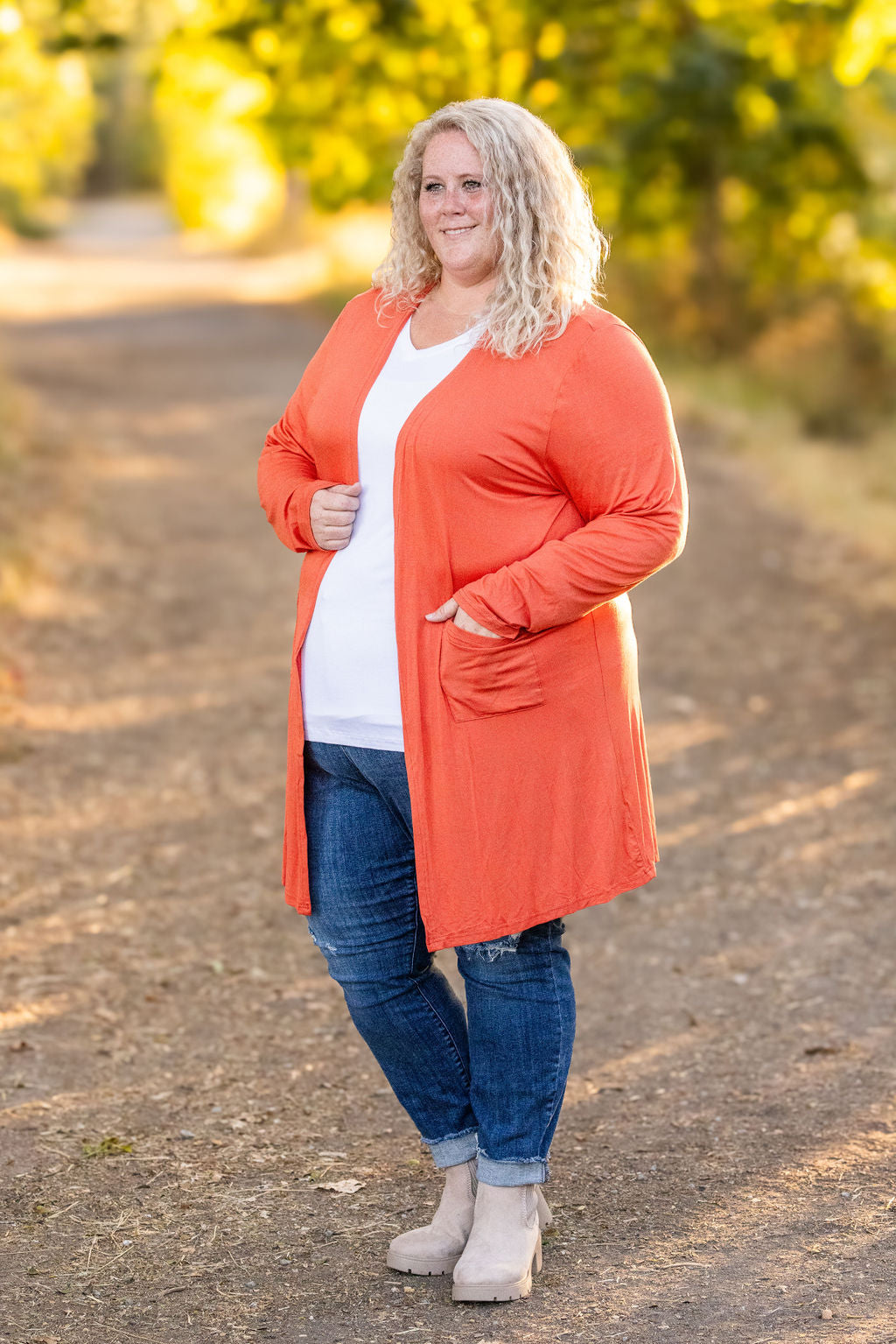 Michelle Mae Classic Cardigan - Pumpkin