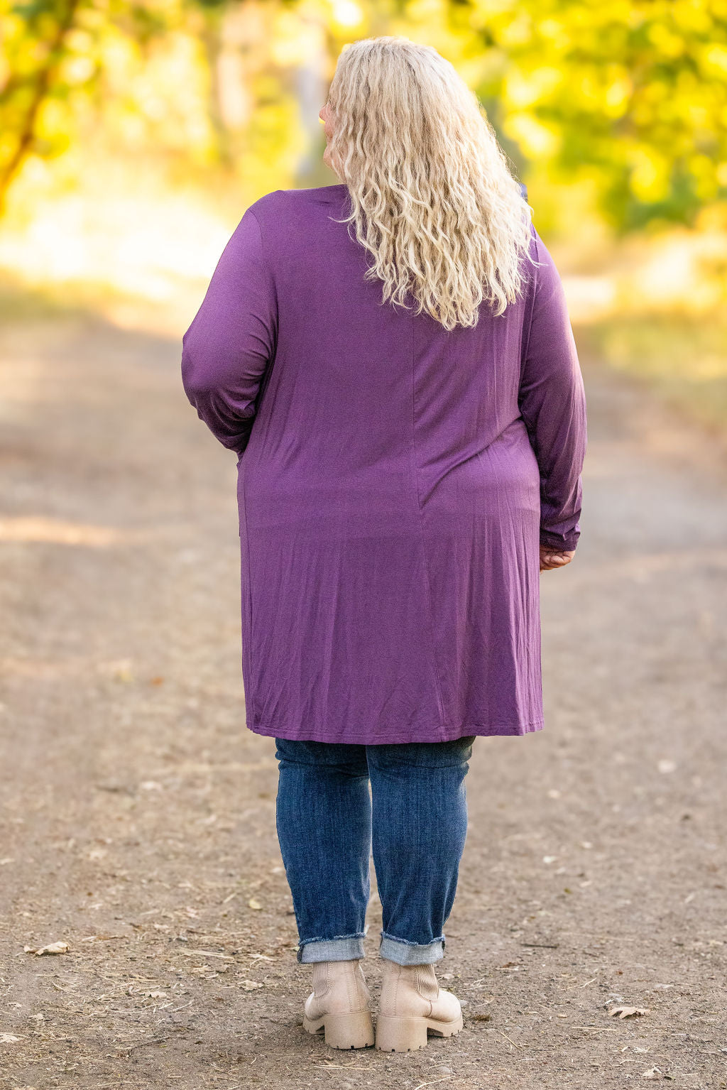 Michelle Mae Classic Cardigan - Purple