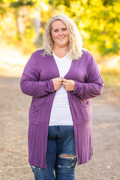 Michelle Mae Classic Cardigan - Purple