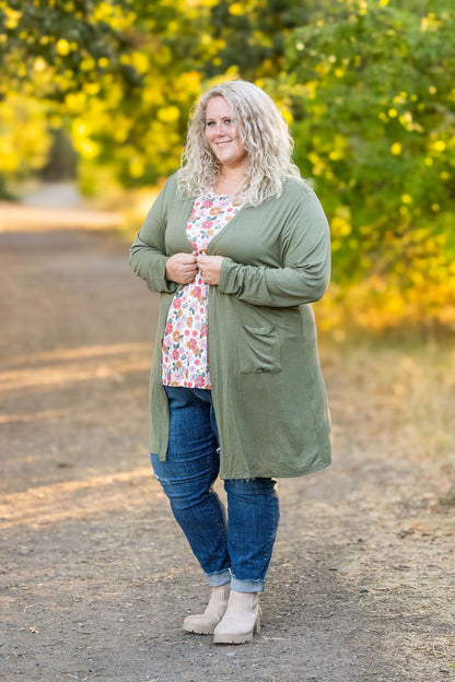 Michelle Mae Classic Cardigan - Olive