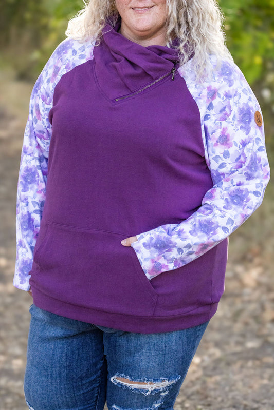 Michelle Mae Zoey ZipCowl - Plum and Purple Floral