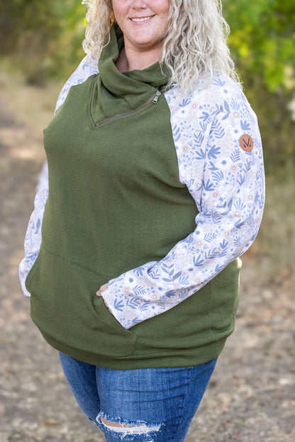 Michelle Mae Zoey ZipCowl - Olive and Boho Floral