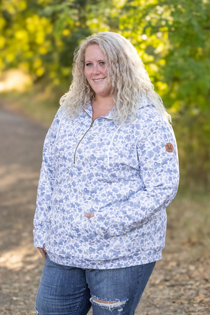 Michelle Mae HalfZip Hoodie - Blue Floral