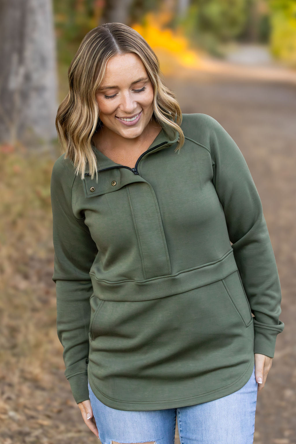 Michelle Mae Mia Scuba Halfzip - Olive