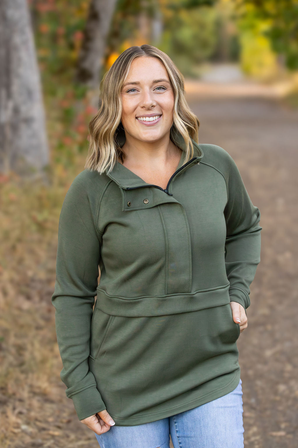 Michelle Mae Mia Scuba Halfzip - Olive