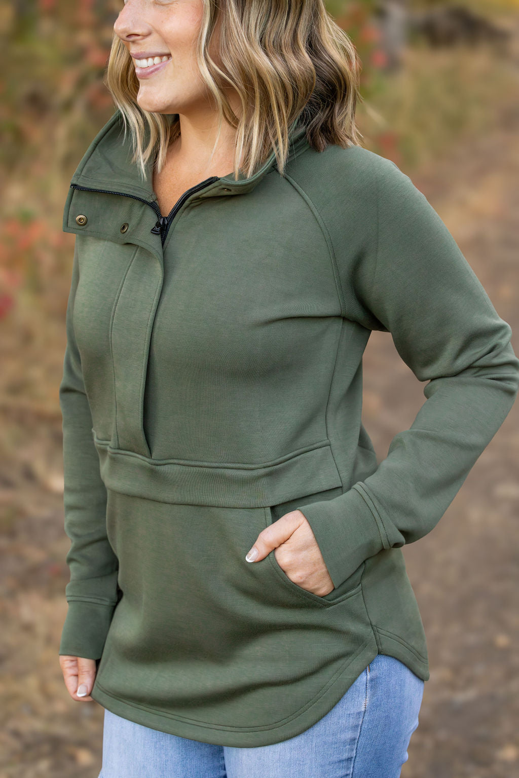 Michelle Mae Mia Scuba Halfzip - Olive