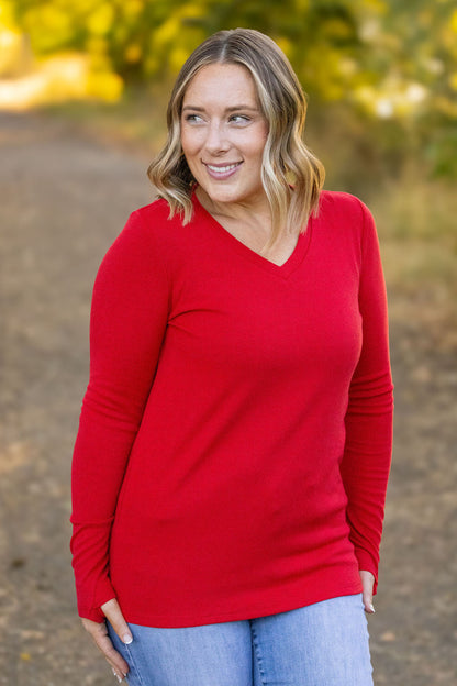 Michelle Mae Leah Long Sleeve Top - Red