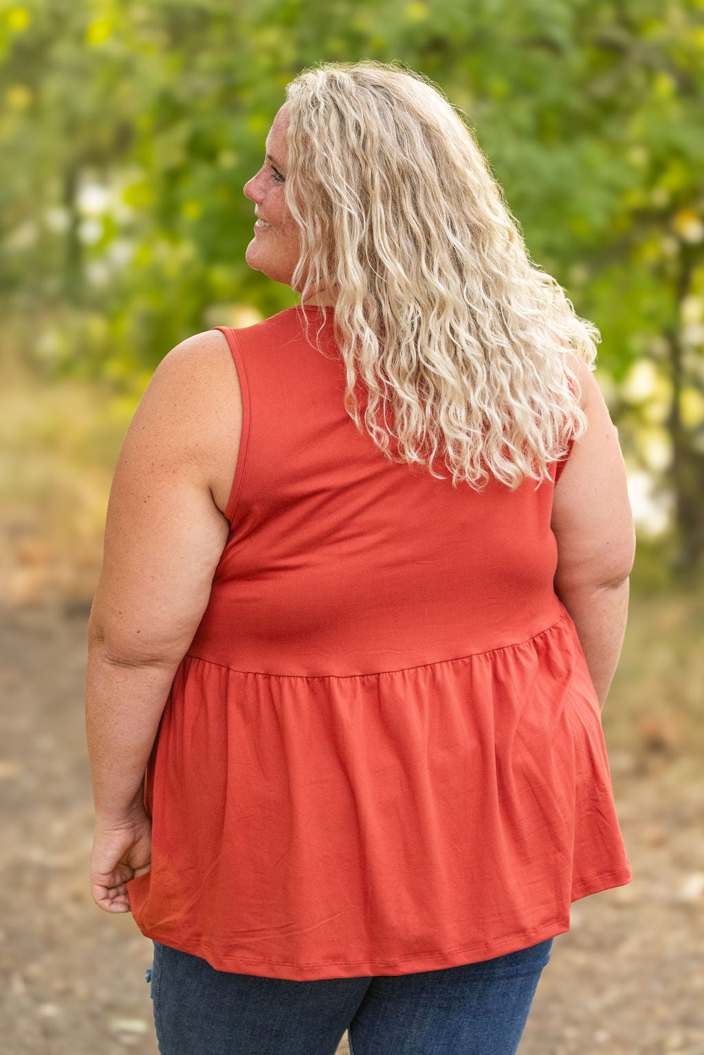 Michelle Mae Renee Ruffle Tank - Brick