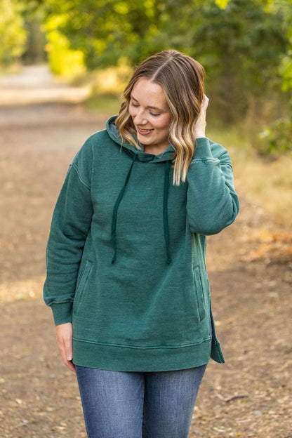 Michelle Mae Vintage Wash Hoodie - Hunter Green