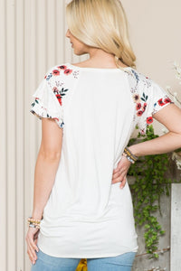 Yesteryears Dainty Floral Short Sleeve Top