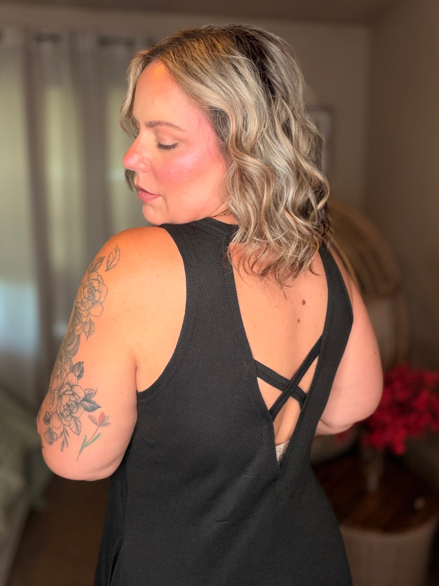 Back it Up Crisscross Cut-Out Back Dress