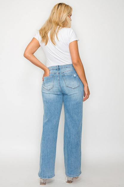 Distressed Darling High Rise Straight Jeans