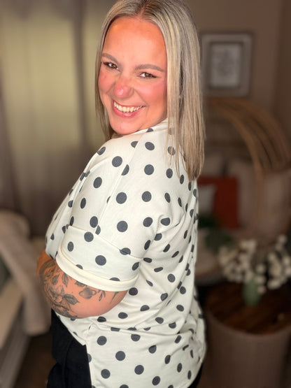 Pretty in Polka Oversized Drop Shoulder Tee