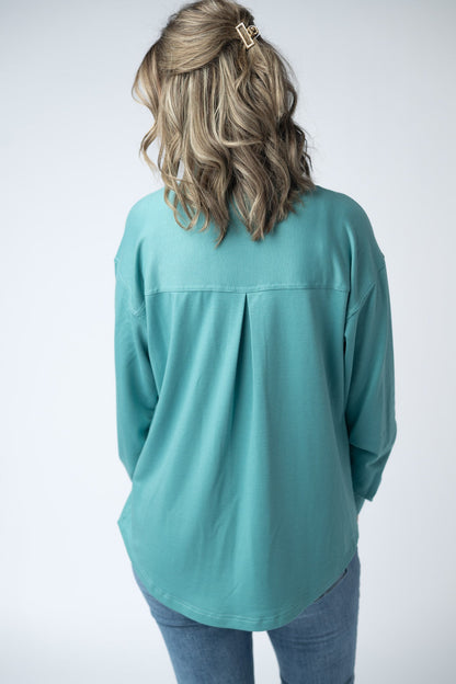Michelle Mae Brenna Button Down Top - Teal