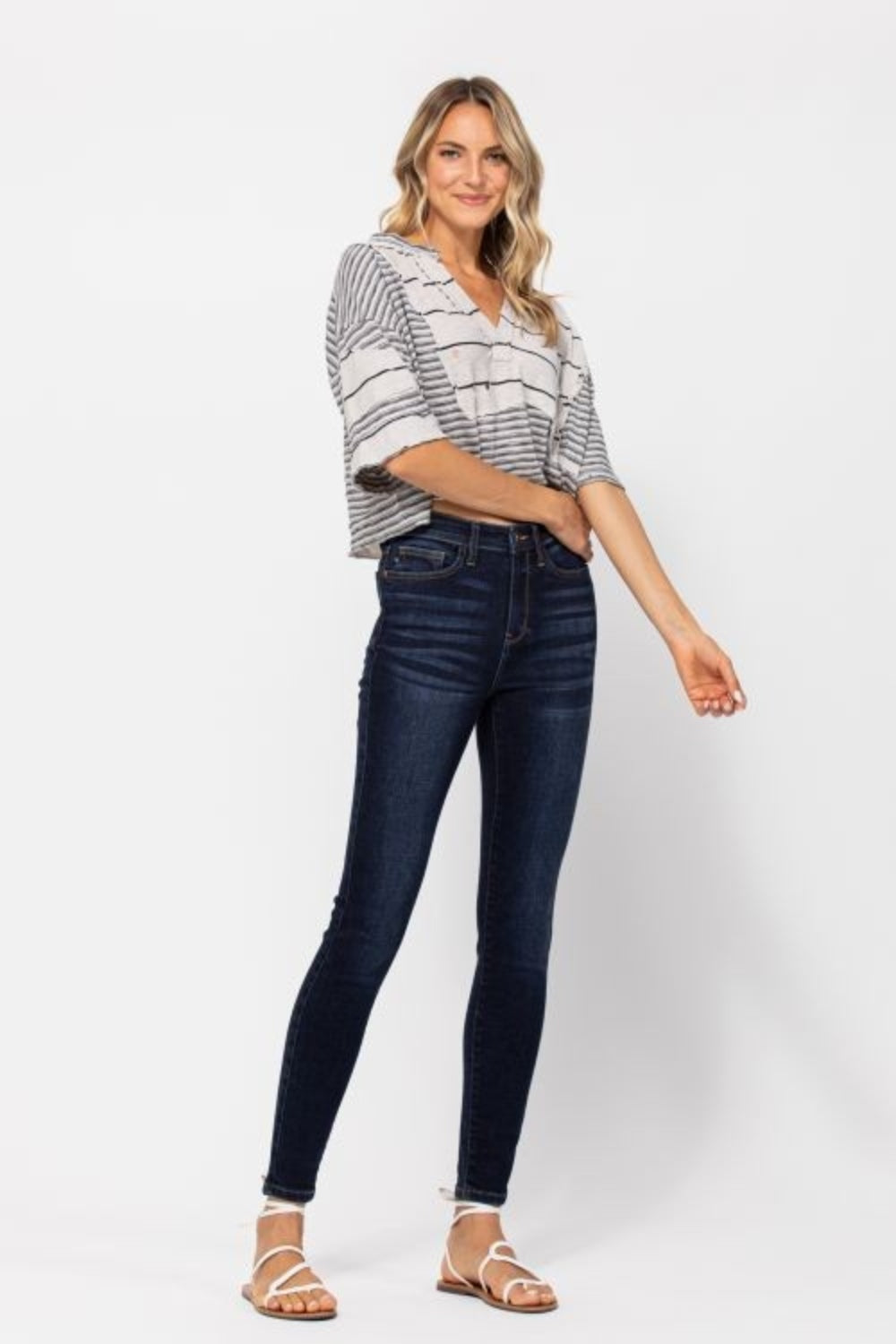 Never Late High Waist Handsand Skinny Jeans