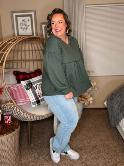 She's Not Wrong Hooded V-Neck Pullover