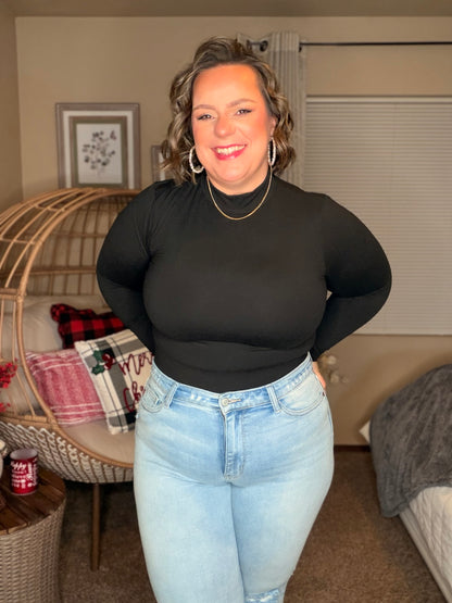 Simple Situation Mock Neck Bodysuit