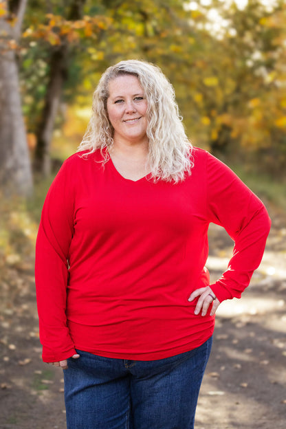 Michelle Mae Leah Long Sleeve Top - Red