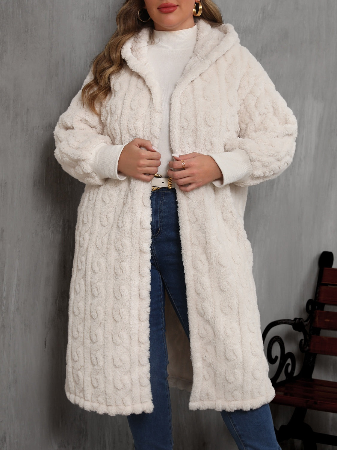 PREORDER - Cozy Confidence Hooded Plush Coat