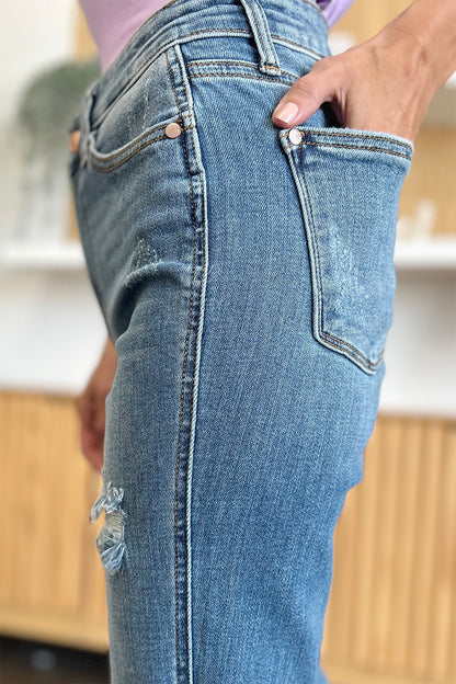 Anita's Raw Hem Bootcut Jeans