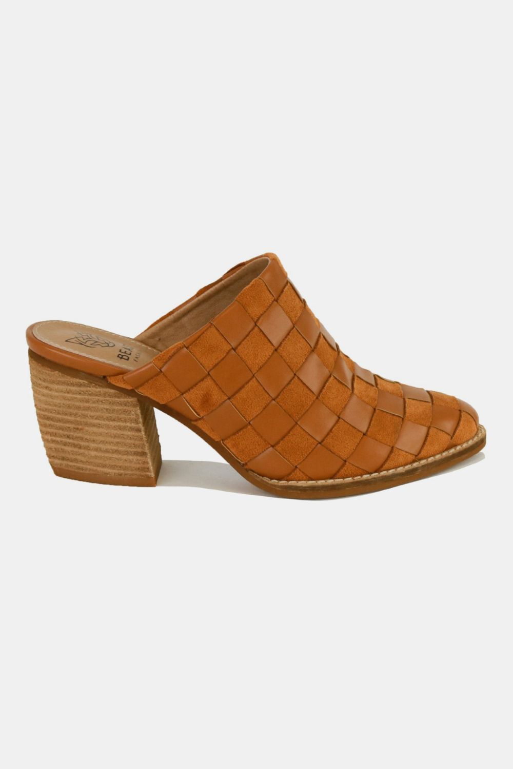 Checkerboard Chic Block Heel Mules