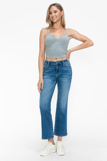 Purrfectly Polished Mid Rise Ankle Jeans