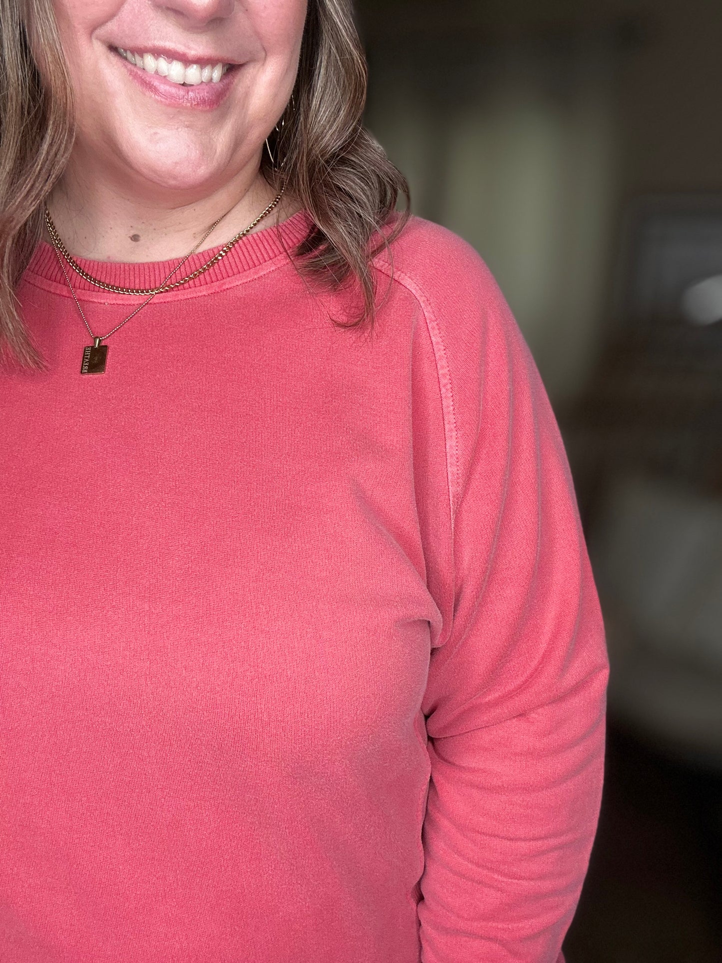 Daily Ease Mineral Wash Pullover in Ruby