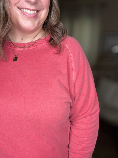 Daily Ease Mineral Wash Pullover in Ruby