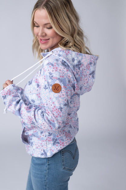 Michelle Mae HalfZip Hoodie - Ditsy Blush Floral